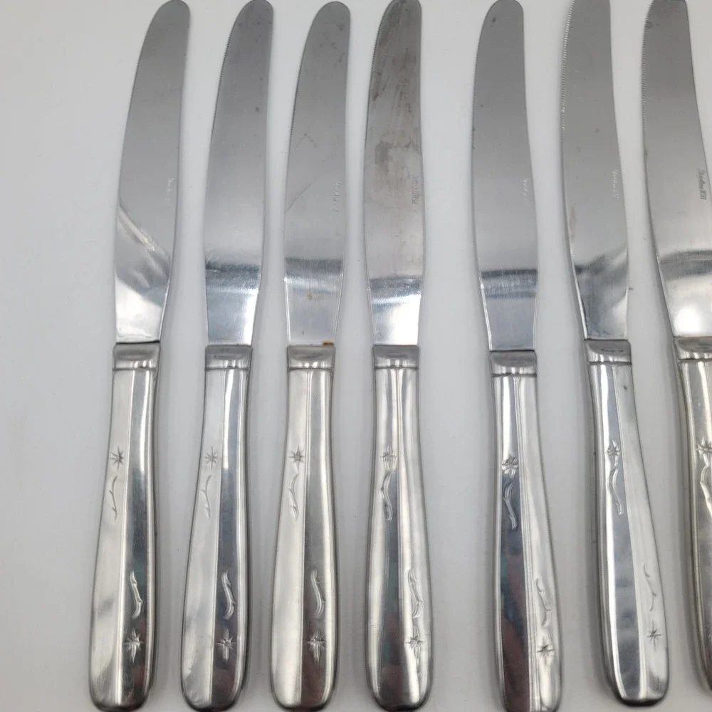 28pc Imperial International Star Time Stainless Flatware Set Atomic Starburst